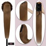 SEGO claw clip straight human hair ponytail extension in blonde brown, 105g–120g
