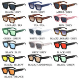 Luxury green square sunglasses for women and men from HSF Marketplace, retro style with UV400 protection and designer branding.