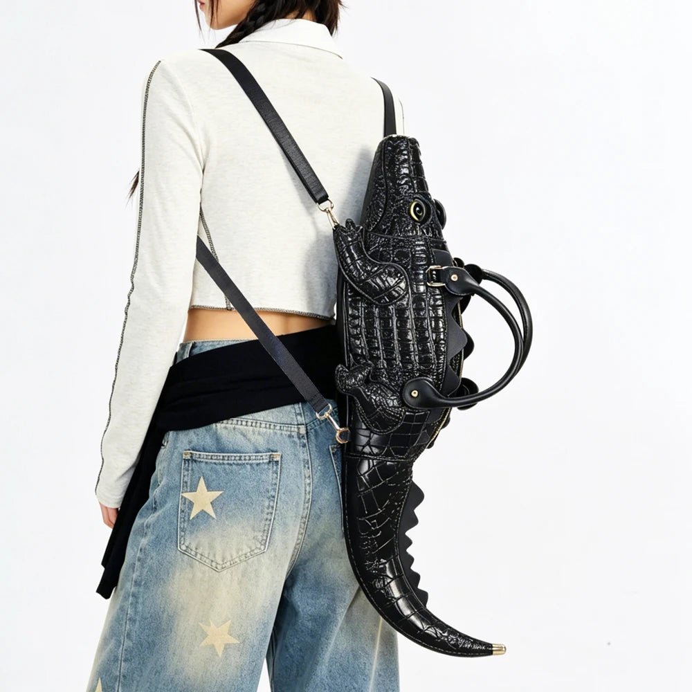 Luxury HSF Marketplace women's leather handbag with funny shaped design, high-quality handmade purse for shoulder carrying.