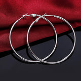 925 Sterling Silver Hoop Earrings for Women by HSF Marketplace, trendy elegant jewelry pair