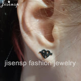 Simple T-bar dove leaf dragonfly spider animal stud earrings for women, small punk fashion jewelry
