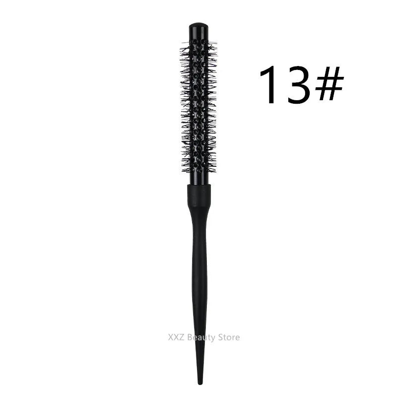 1/5PCS Black Curly Round Hair Comb Aluminum Tube Hair Brush Comb Professional Hairdresser Comb Salon Barber Styling Tool
