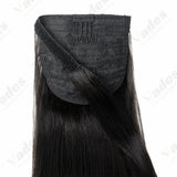 HSF Marketplace silky straight Remy human hair clip-on ponytail extension in natural hair style