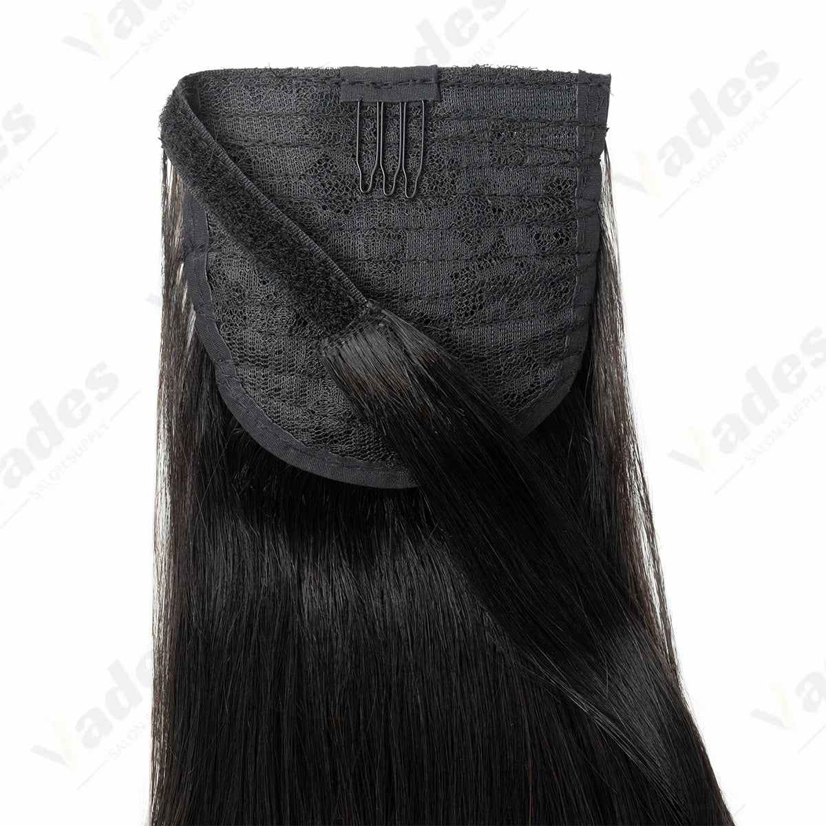 HSF Marketplace silky straight Remy human hair clip-on ponytail extension in natural hair style