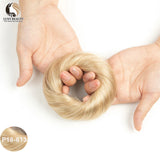 Brazilian human hair bun ponytail hairpiece with scrunchie for women's updos and chignon styles