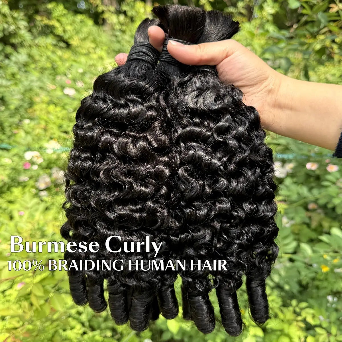 15A Human Braiding Hair for Boho Braids Burmese Curly Spiral Ends Bulk 100% Unprocessed Virgin Hair 3/4 Bundle 24 26 28 30 Inch