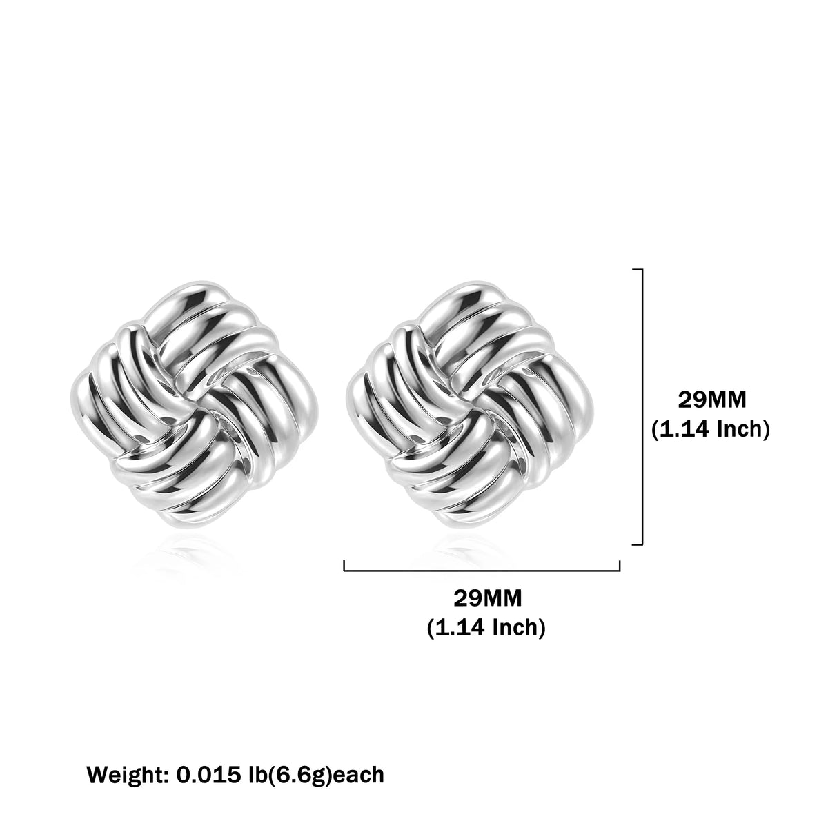 Stainless steel square stripe stud earrings for women by HSF Marketplace