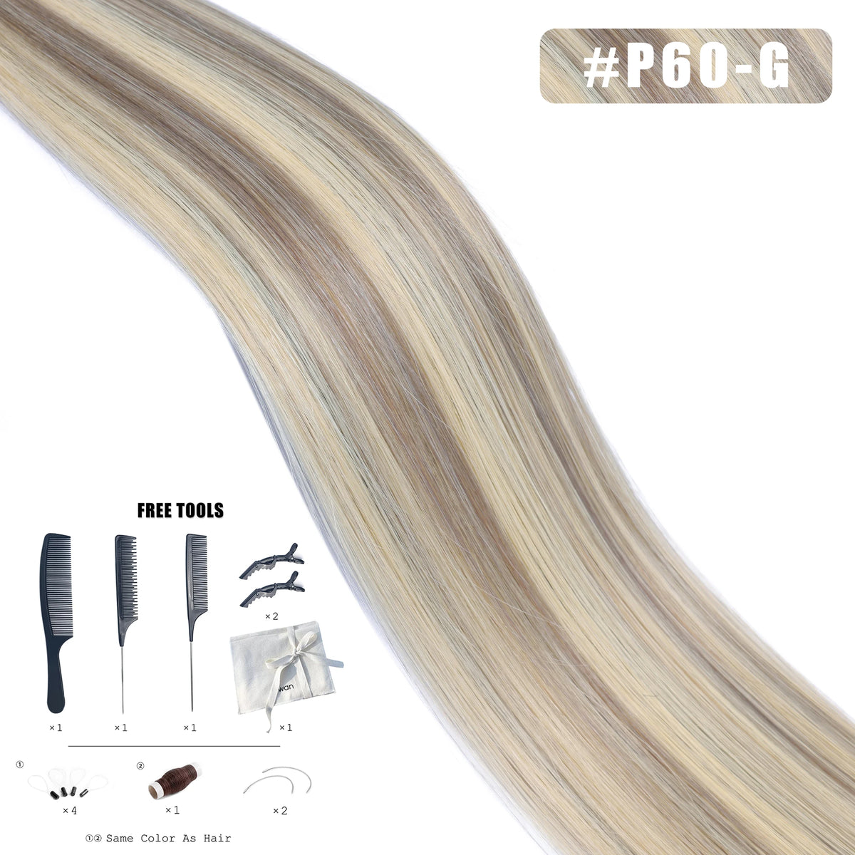 Kiikiigirl PU clip-in hair extensions, 100% Remy human hair seamless weft for women