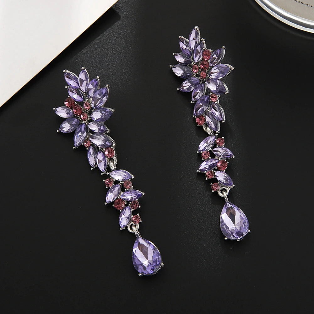 HSF Marketplace champagne crystal drop earrings for elegant wedding looks