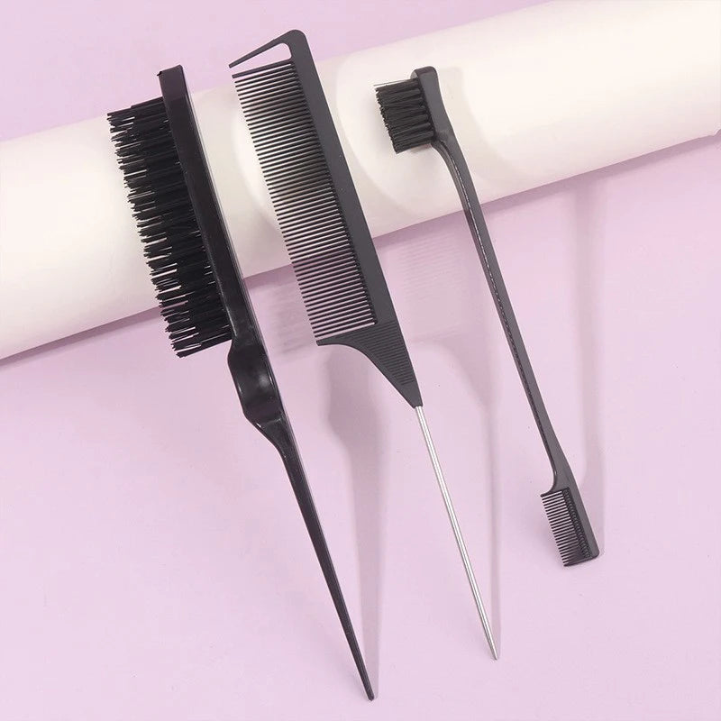 Slick Back Hair Brush for Sleek Ponytail Bun & Smoothing Baby Hairs, Flyaways, Edge Control - Backcombing & Teasing