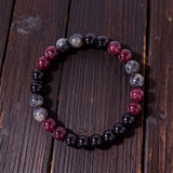 Black Glitter Stone Bracelet For Women Garnet Natural Stone Beads Elastic Chain Bangle Men Fashion Party Jewelry Gift