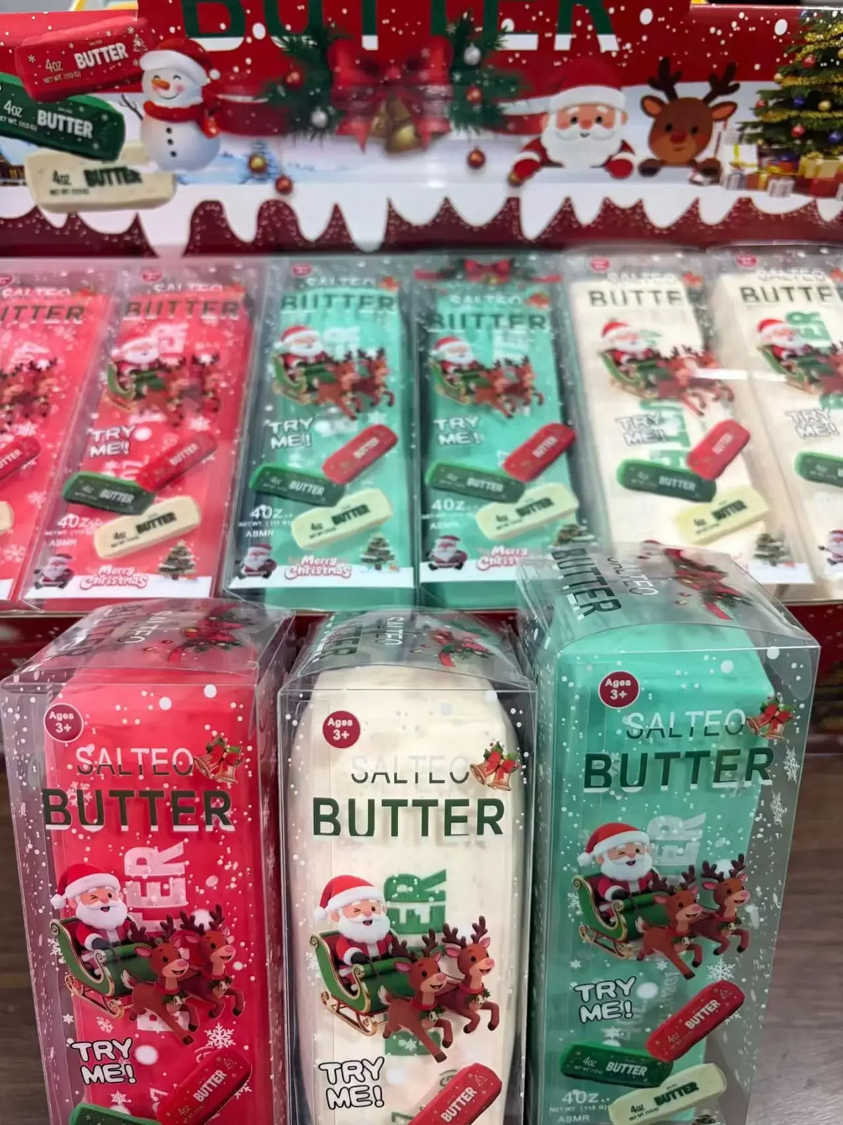 New Christmas Butter Stick Squishy Toy Building Block Fidget Toy Super Soft Slow Rising Squeeze Stress Relief Sensory Toy