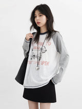 VENC women's casual O-neck T-shirt with letter print, K-Culture merch by HSF Marketplace