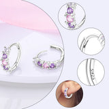 925 sterling silver hoop earrings with zirconia accents, hypoallergenic jewelry for women and girls by HSF Marketplace