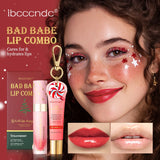 Set of 2 HSF Marketplace Christmas lip gloss and strawberry lip balm, glossy, hydrating, long-lasting plump lip makeup.