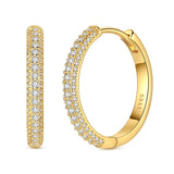 925 sterling silver hoop earrings with zirconia, hypoallergenic jewelry for women and girls