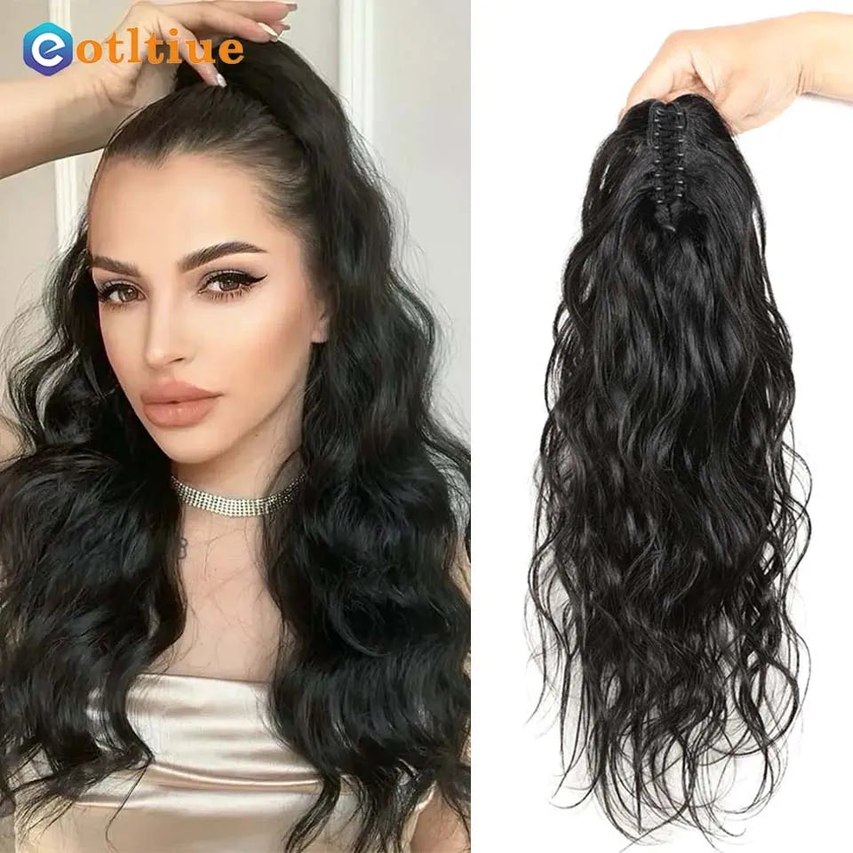 Human hair body wave drawstring ponytail extension, 8-26 inch tail hairpiece