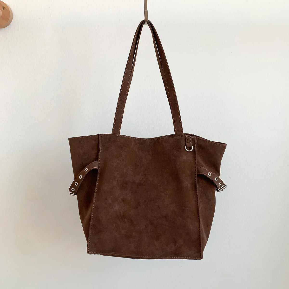Black Rivet Design women's shoulder handbag by HSF Marketplace, large capacity tote with elegant, structured style for office and casual use.