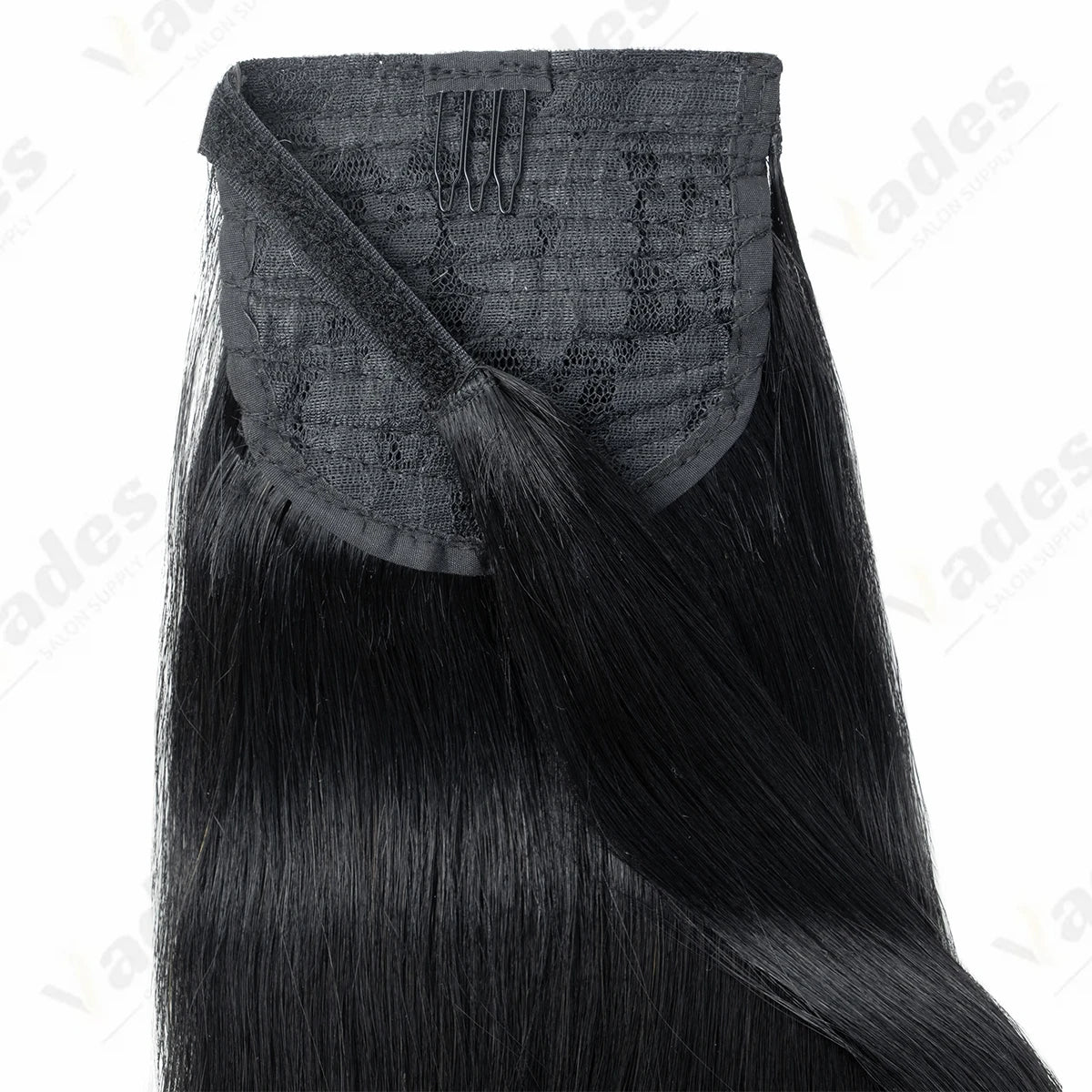 Silky straight human hair clip-on ponytail extension, natural Remy hair horsetail for women by HSF Marketplace