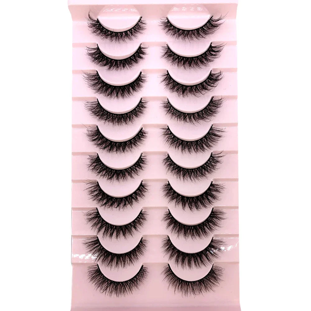 3D faux mink false eyelashes, 10 pairs of fluffy HSF Marketplace lashes in varied styles