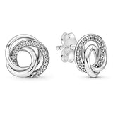 925 sterling silver herbarium cluster heart halo stud earrings with sparkling floral design for women