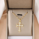 HSF Marketplace cross clavicle chain necklace with simple pendant, ideal as retro jewelry and holiday clothing accessory