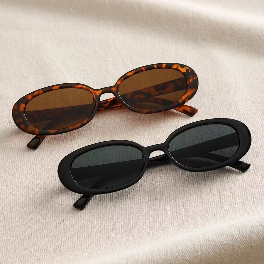 Vintage oval sunglasses for women by HSF Marketplace, black and red retro design, small oval sun glasses with luxury style