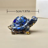 Natural Crystal Turtle, Composed of Crystal Fragments and Resin, Is an Ideal Gift for Home Decoration.