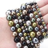 Natural freshwater shell pearls beads for jewelry making, displayed for hair styling tool use