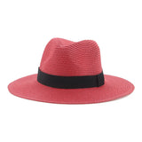 Black ribbon Panama straw hat for women, lightweight spring and summer sun protection by HSF Marketplace