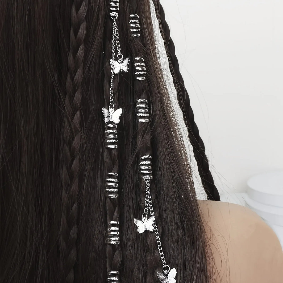 Butterfly tassel hair beads and rings for dreadlocks and braids by HSF Marketplace