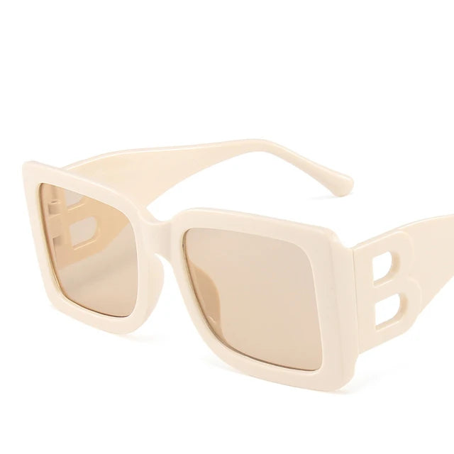 Fashion classic black women's sunglasses by HSF Marketplace with square retro design and UV400 protection.