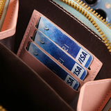 Hanging black Crazy Bag fashion touch screen lock cell phone bag with card holder and crossbody strap, women's handbag and purse.