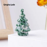 Natural Gemstone Carving Crystal Crafts  Christmas Tree Statue Home Decoration Minerals Reiki Gift Party Room Decor