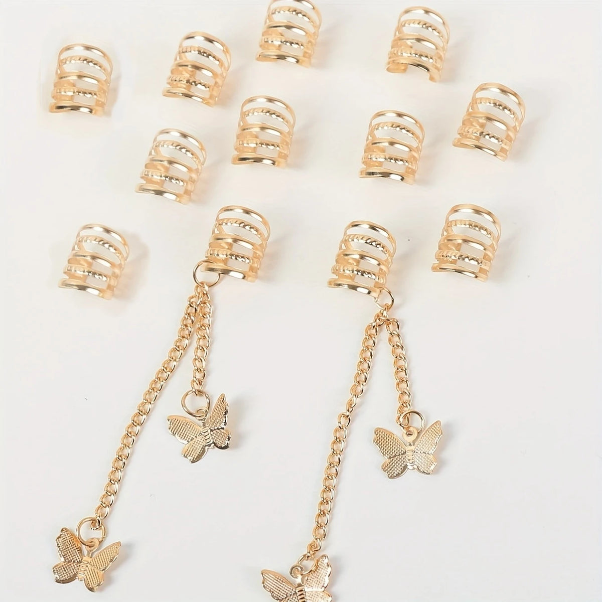 Butterfly tassel hair beads and rings for dreadlocks and braids, HSF Marketplace hair styling tools