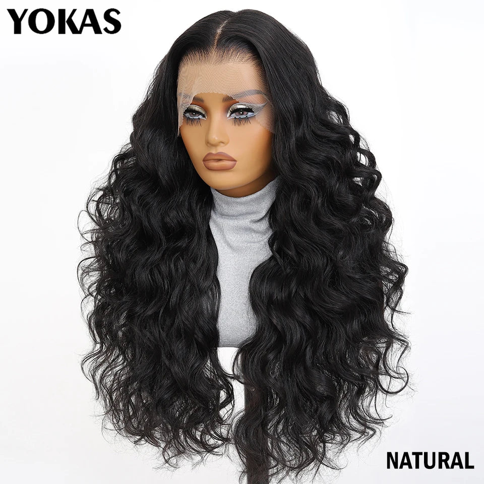 30 Inch Synthetic And Blend Lace Wigs For Women Body Wave Women Wigs 13x6 HD Lace Frontal Wigs With Baby Hair For African Female