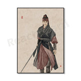Korean hanbok canvas poster with traditional attire design for Asian home decor, HSF Marketplace K-culture merch