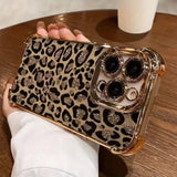 Golden leopard print shockproof phone case for iPhone 11–18 Pro Max by HSF Marketplace