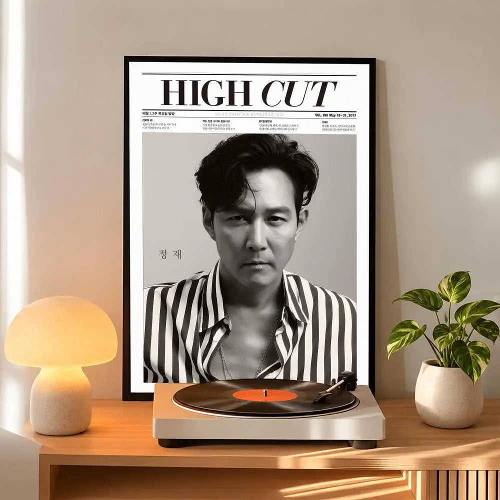 Lee Jung-jae portrait art poster, K-Culture home decor wall print by HSF Marketplace
