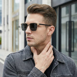 Unisex polarized UV400 square sunglasses with thin metal frame, perfect for outdoor sports and cycling.