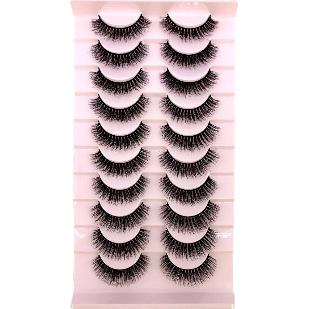 HSF Marketplace 3D faux mink hair false eyelashes, 10 pairs of fluffy lashes in assorted styles