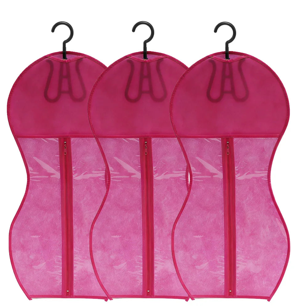 1/3/5pcs Premium Wig Storage Bags with Sturdy Metal Hangers - Black Transparent Design for Multiple Wigs & Hair Extensions