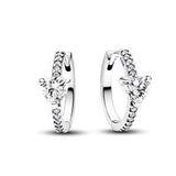 925 silver butterfly square heart-shaped earrings by HSF Marketplace, delicate women's jewelry gift pair