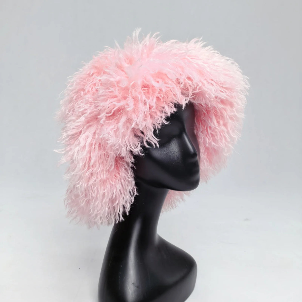 Women's trendy faux wool curly fur bucket hat in a soft textured design by HSF Marketplace