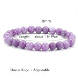 8mm Purple Jade Bracelet Men Women Healing Gemstone Fine Jewelry  Jades Bracelets Bangle For Women