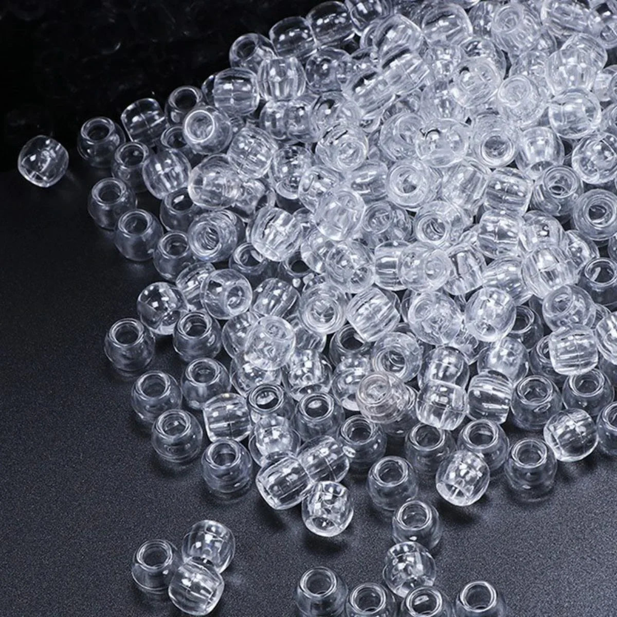 12mm acrylic plastic beads, transparent round beads, dirty braid accessories, hair extensions, large hole beads, string beads