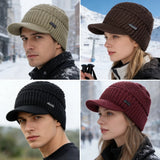 Women's HSF Marketplace fur-lined warm winter beanie hat with brim, soft thick knitted design