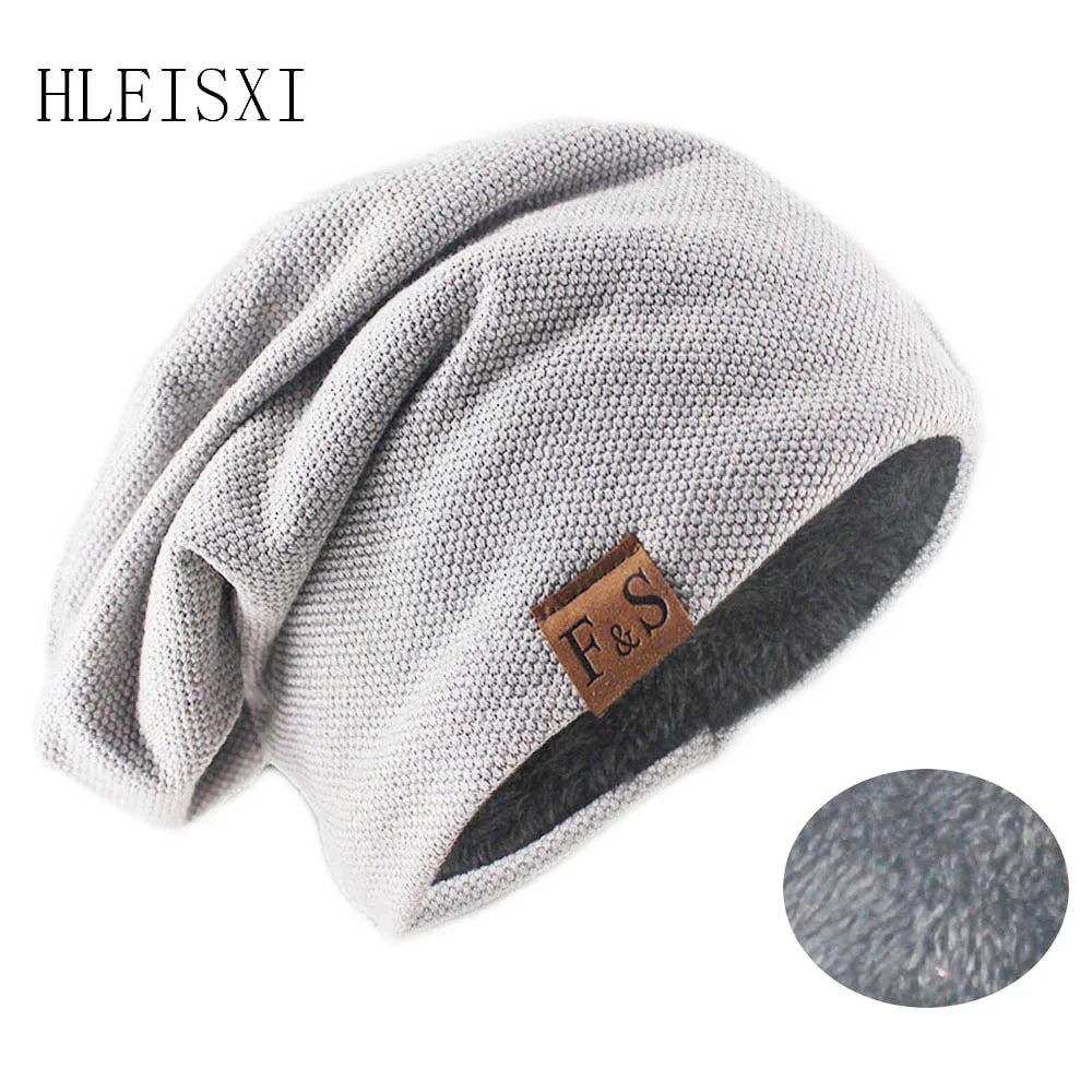 Women's HSF knitted bonnet hat in solid color, soft casual turban-style beanie for autumn and spring