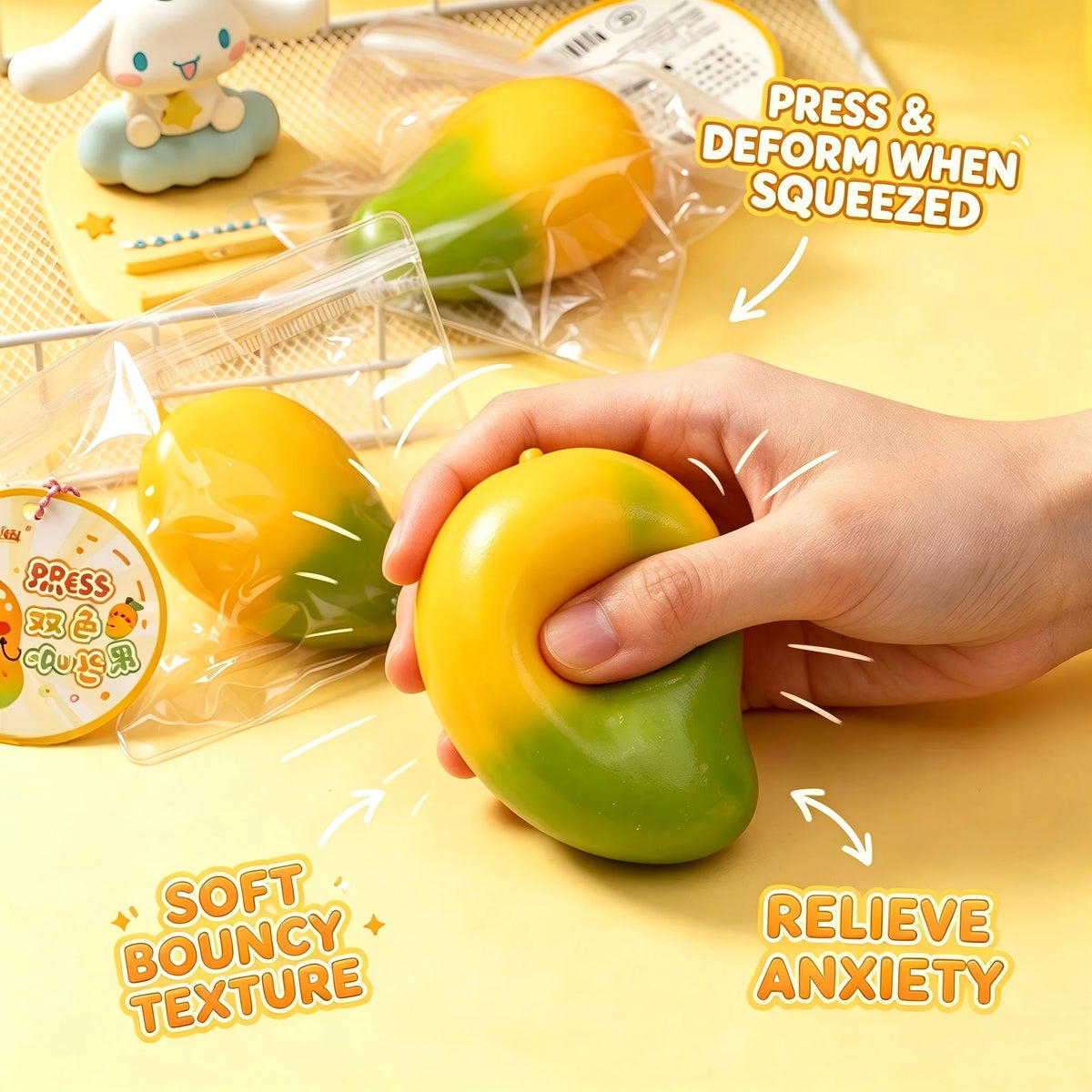 New!  Simulation Kiwi Fruit Slush Squishy Ball 1pcSoft TPR Fake Fruit Squeeze Toy Stress Relief Entertainment Fidget Toy