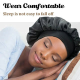 Satin wide brim nightcap with elastic band for comfortable sleep by HSF Marketplace